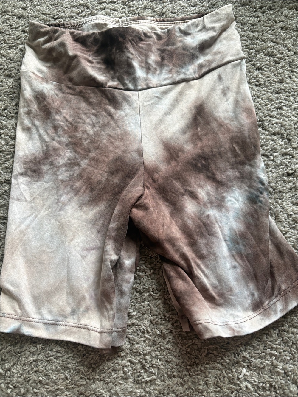 High-Rise Tie-Dye Women’s Bike Shorts - Brown/Beige